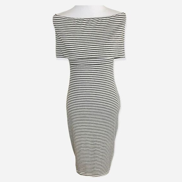 Goodnight Macaroon Striped Off The Shoulder Barbiecore Pin Up Style Dress S - Picture 14 of 14